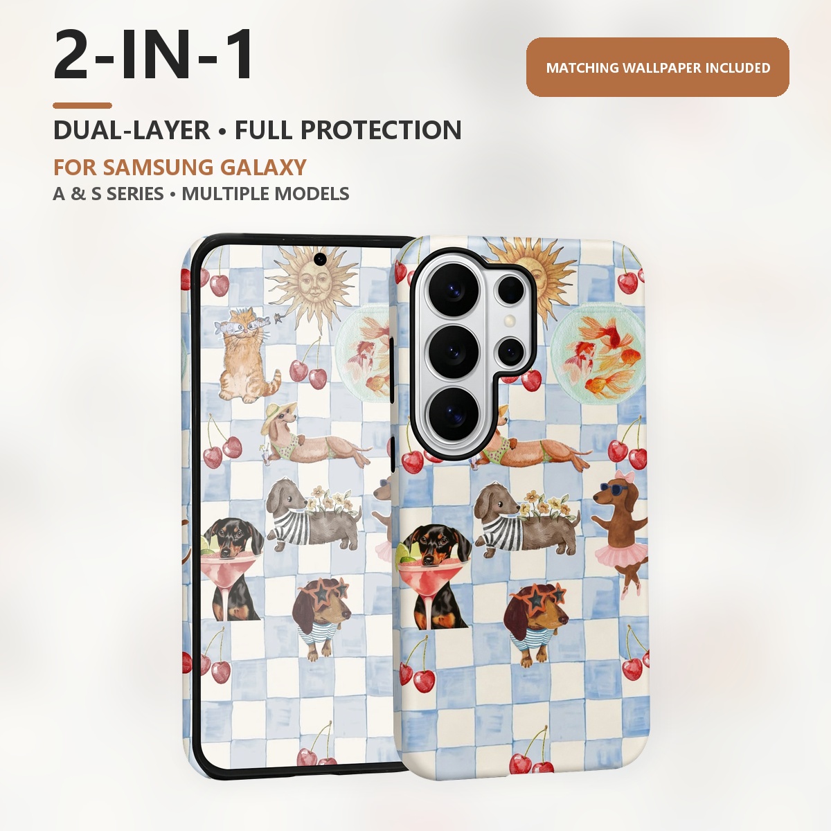 Funny Dogs Summer 2-in-1 Dual- - Computer Case review and price