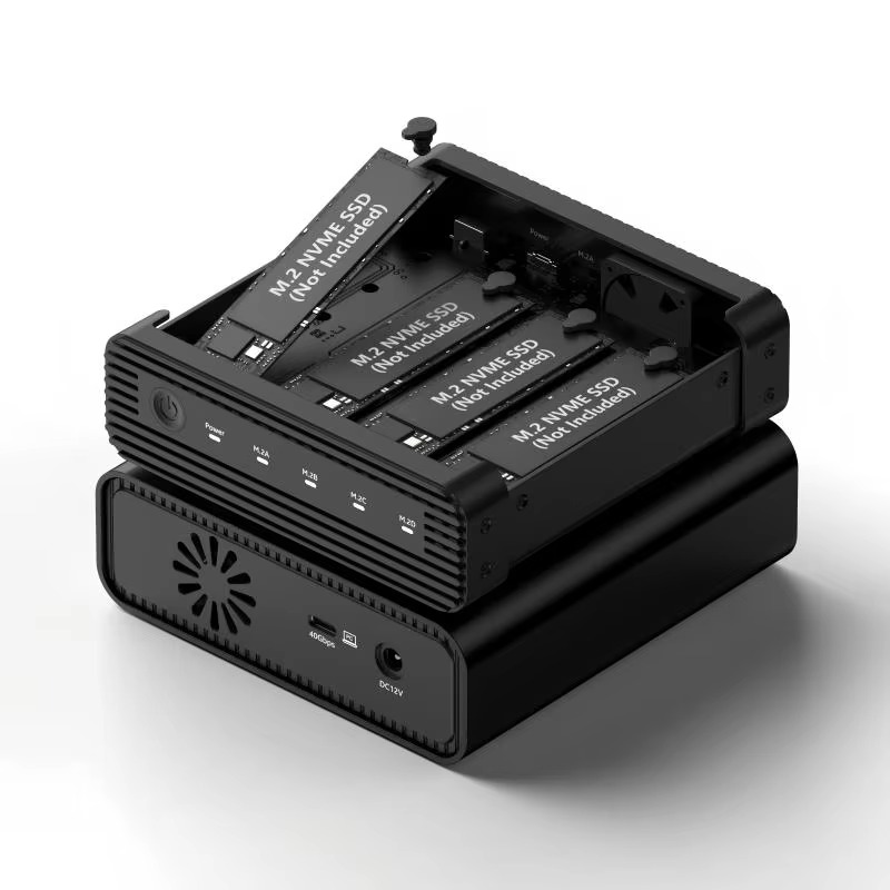 Aluminum M2 4-Bay USB4 Externa - Case Fans review and price