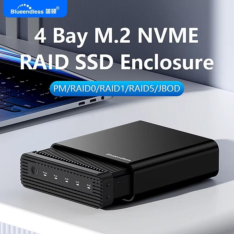 Aluminum M2 4-Bay USB4 Externa - Case Fans review and price